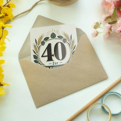 Elegante Geburtstagskarte zum 40. Geburtstag mit Hopfen und Weizen|p:2014191|h:86b457fa6b1d873fc7fd36fd2efd43c7