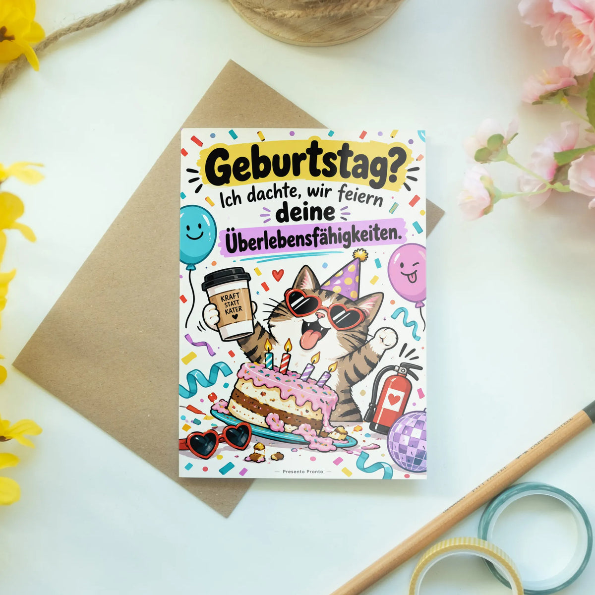 Lustige Geburtstagskarte für Frauen mit schiefem Kuchen|p:2014207|h:d12e29d19b86d5ba915d53602df081fd