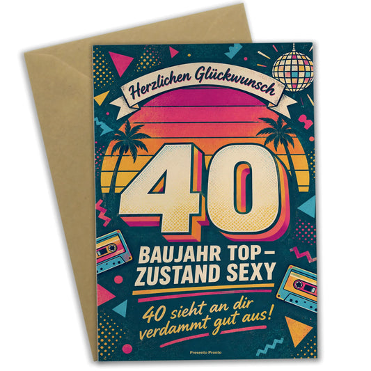 Lustige Geburtstagskarte zum 40. für Frauen mit Kassette|p:2014217|h:2c1e0008600b85928f5bb5ab1d3c4696