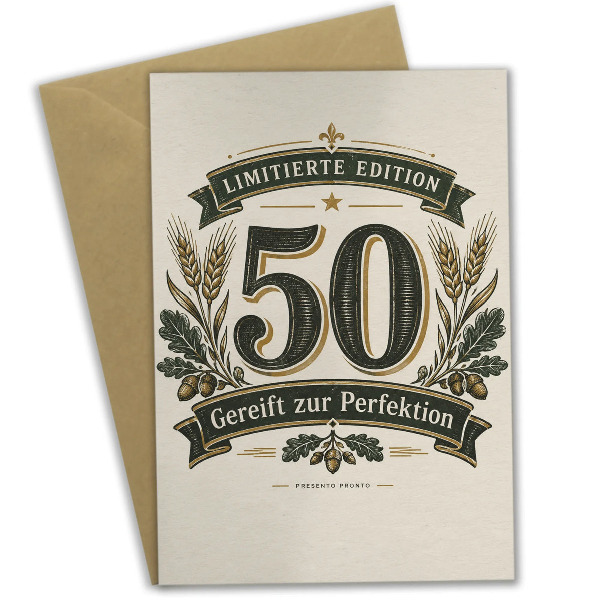 Elegante Geburtstagskarte für Männer zum 50. Geburtstag mit Emblem|p:2014218|h:e0fc8e3e0178cdc89eca17f98316a6bf