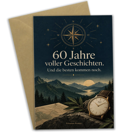 Elegante Geburtstagskarte für 60-jährige Männer mit Kompass|p:2014221|h:b045d2f212a6602c0c51eb54cf520752