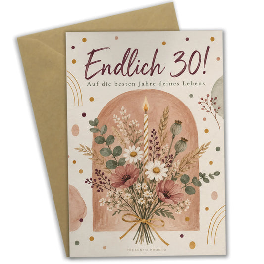 Herzliche Geburtstagskarte zum 30. Geburtstag mit Wildblumen|p:2014229|h:8eba963ca565b89187bb57d35be9c744