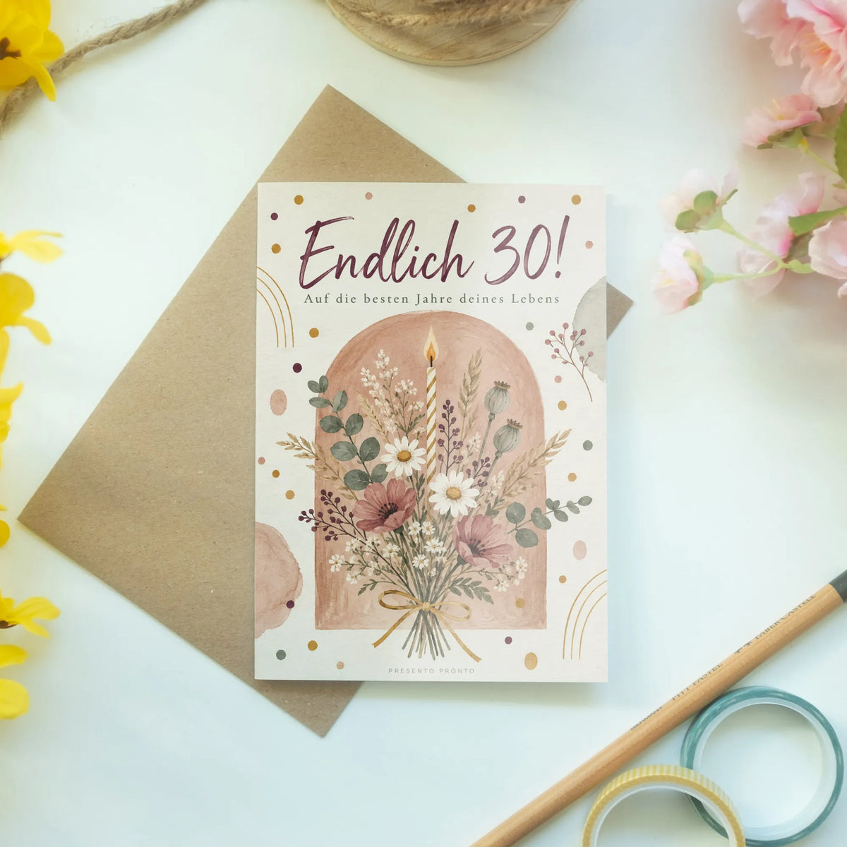 Herzliche Geburtstagskarte zum 30. Geburtstag mit Wildblumen|p:2014229|h:0303e614fa23f2cb9cc1fc40934f4ec6