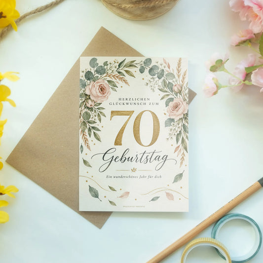 Elegante Geburtstagskarte zum 70. Geburtstag mit goldener 70|p:2014231|h:a7268473a3e614d3c70943747470f4ad