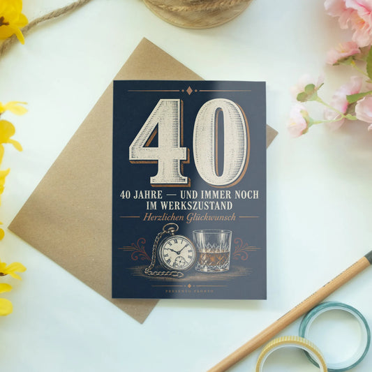 Lustige Geburtstagskarte für Männer zum 40. Geburtstag mit Whiskyglas|p:2014234|h:85b9298e157b35c2b60b79714b972737