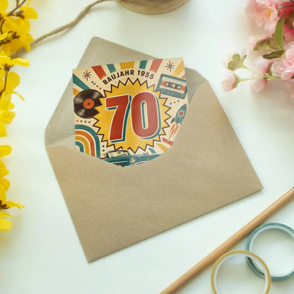Herzliche Geburtstagskarte zum 70. Geburtstag mit Oldtimer|p:2014238|h:9209f1300b36ea8abc377653772d0187