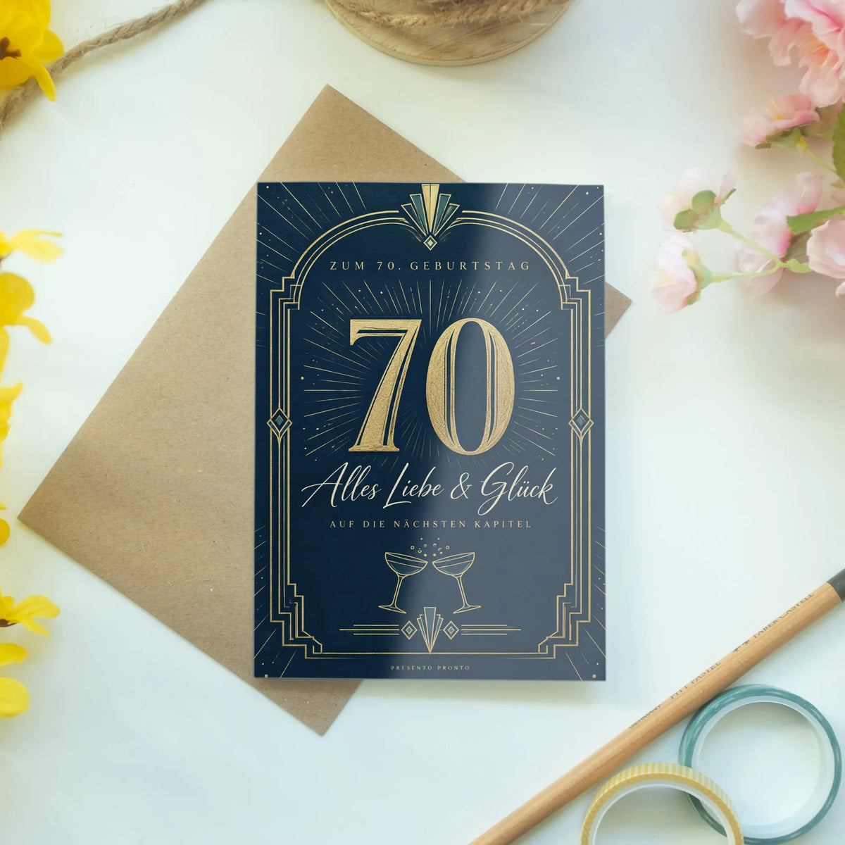 Elegante Geburtstagskarte zum 70. Geburtstag mit goldener 70|p:2014242|h:3b9e1b8fe9a36b2225bab86e288e63a6