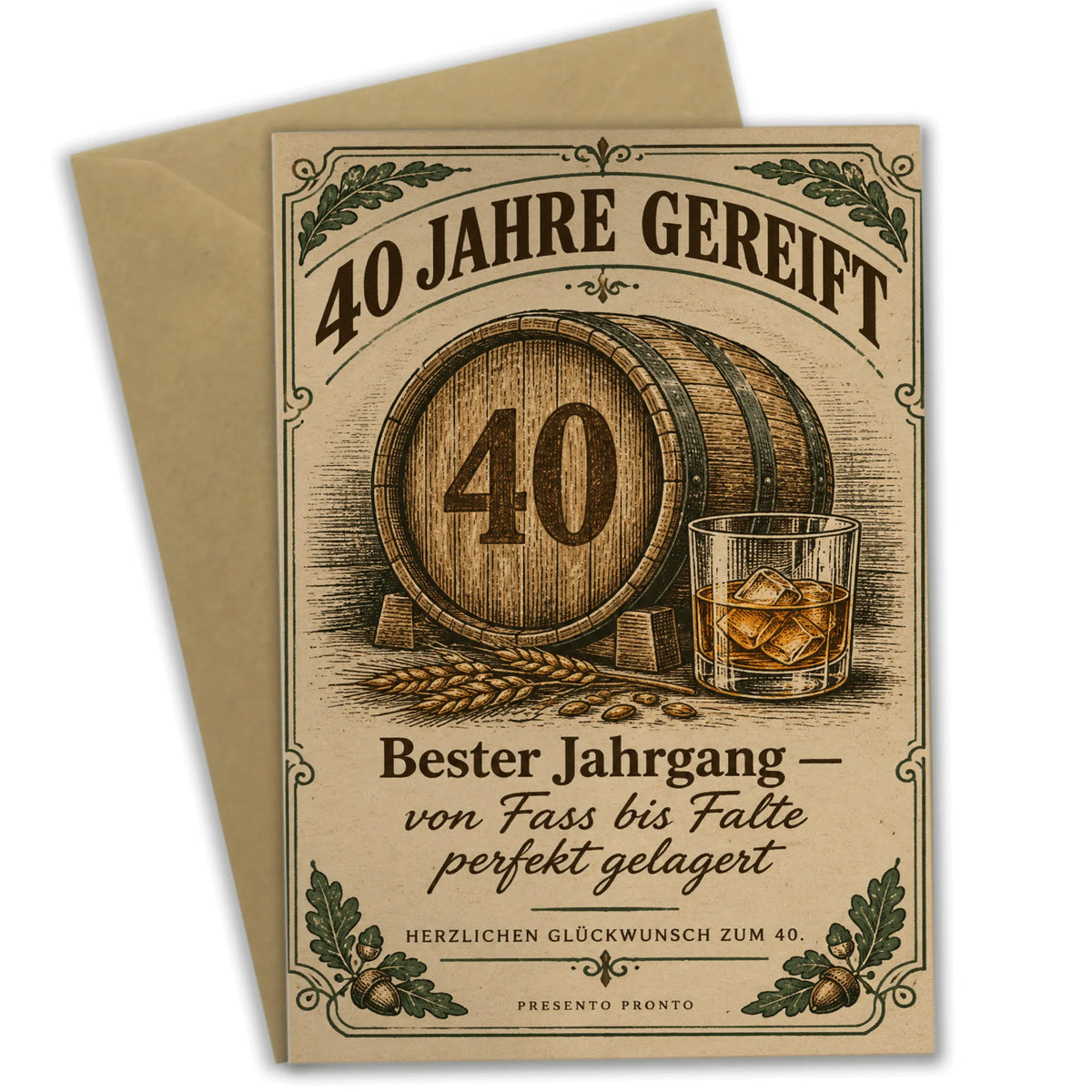 Coole Geburtstagskarte zum 40. für Männer mit Whiskyfass|p:2014243|h:1643432df731c988546a7d89cca850f4