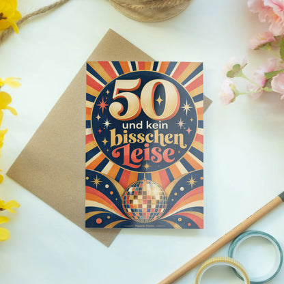 Lustige Geburtstagskarte für Frauen zum 50. Geburtstag mit Spiegelkugel|p:2014246|h:44a5ca6869cf2cec1832f917d0d52d38
