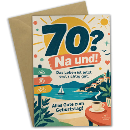 Lustige Geburtstagskarte zum 70. Geburtstag mit großer 70|p:2014247|h:01672e59361764c62a051ffa5f868c6f