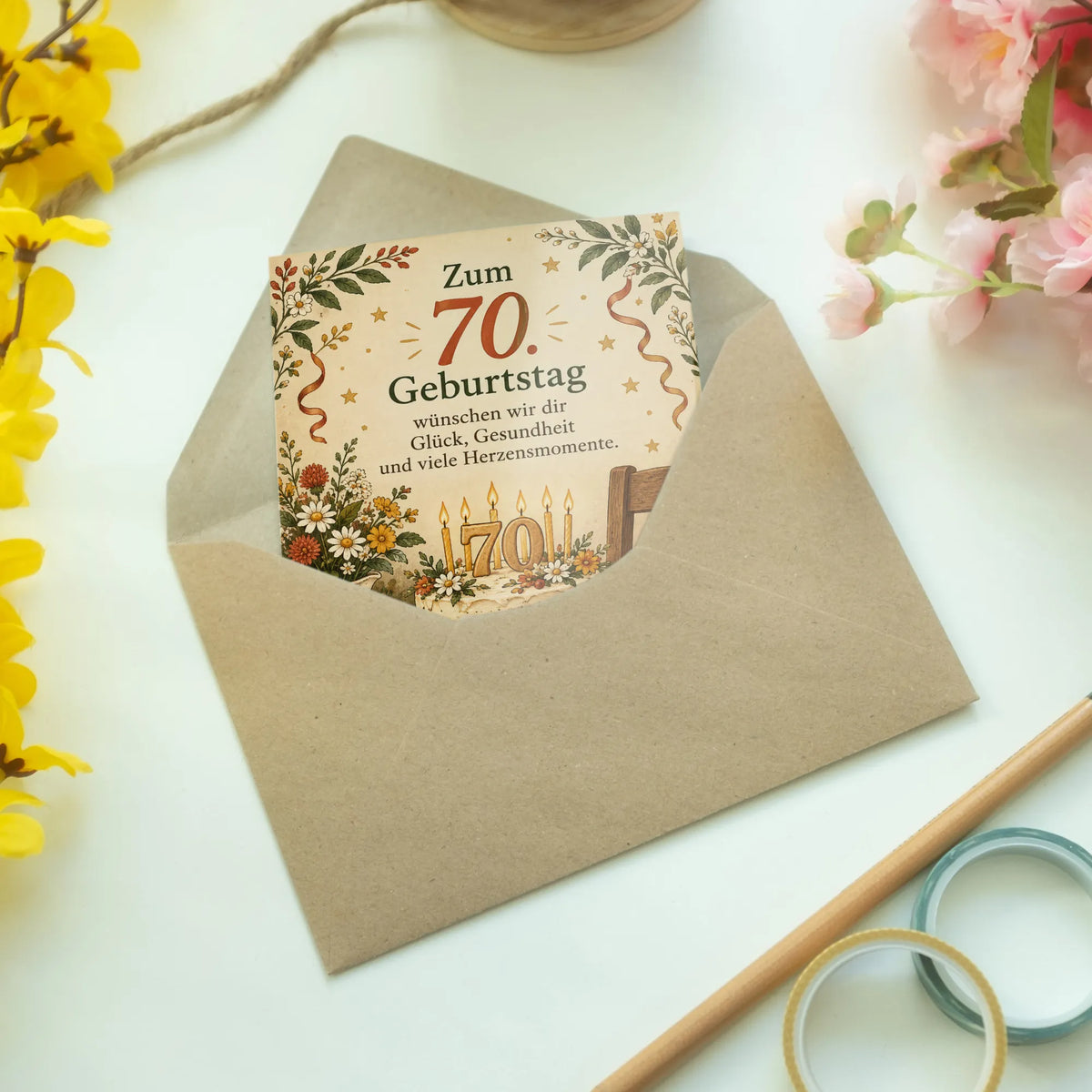 Herzliche Geburtstagskarte zum 70. Geburtstag mit Kuchen|p:2014249|h:93fc68c61ffbb8e8fd56dba97b7bbf1e