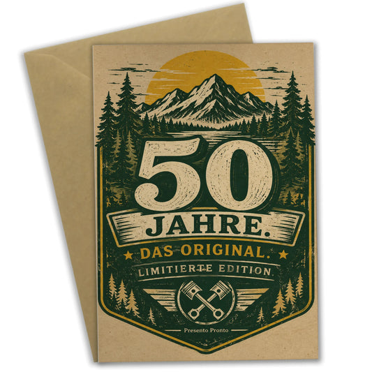 Coole Geburtstagskarte zum 50 für Männer mit Berg und Wald|p:2014250|h:83ae7b5c5477bb042b8f26295b6459be