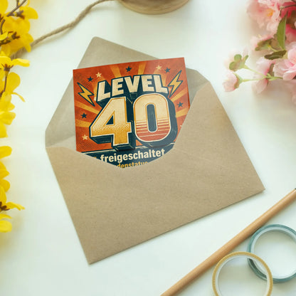 Lustige Geburtstagskarte zum 40. für Männer Level 40|p:2014254|h:4035c0c66aafdbbce1a040bdabdc7e4d