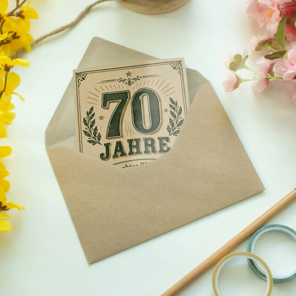 Elegante Geburtstagskarte zum 70 mit Sternen und Ornamenten|p:2014255|h:14905630810e6b53037c4fd7dd57628b