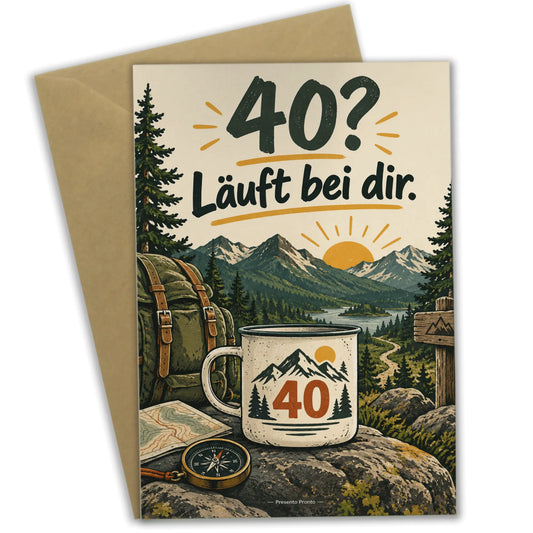 Lustige Geburtstagskarte zum 40. für Männer mit Berglandschaft|p:2014257|h:7bd9500ffa7324c04058b1fee05d4cb8