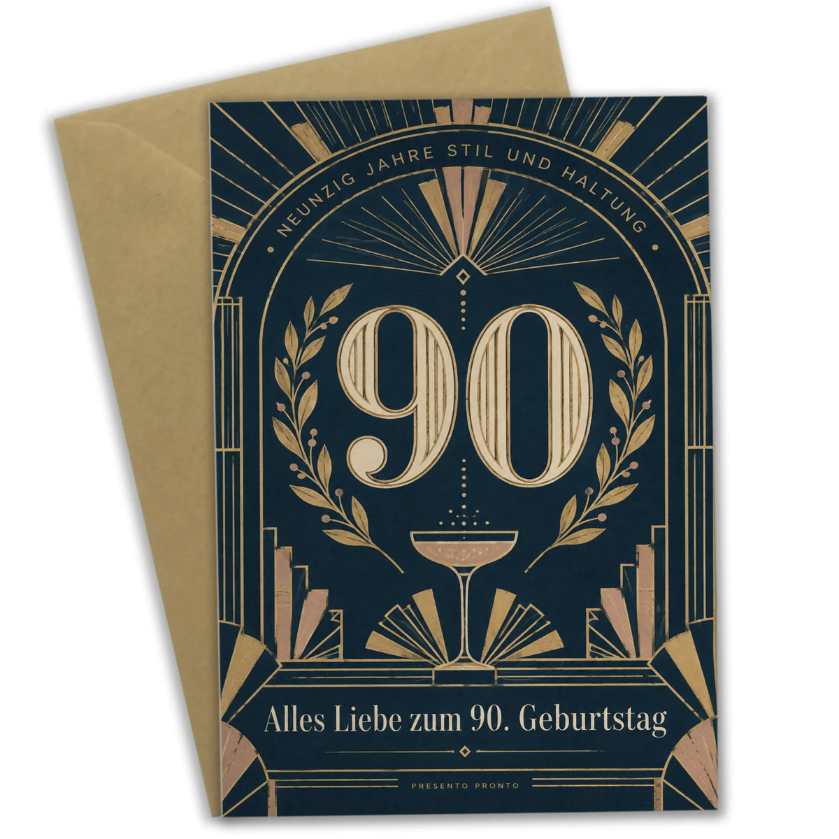 Elegante Geburtstagskarte zum 90. Geburtstag für Frauen mit goldener 90|p:2014263|h:50105e26dfd20312f5c3fcf500bc5a2a
