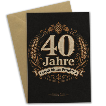 Elegante Geburtstagskarte zum 40. für Männer mit Hopfenemblem|p:2014265|h:fb5844faa626cb68237fceeb85106eb0