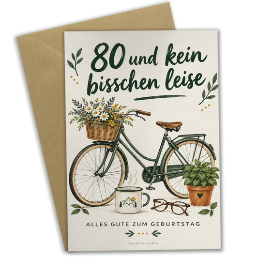 Lustige Geburtstagskarte zum 80. Geburtstag für Männer mit Fahrrad|p:2014267|h:39ca3ee68ffa80bba710f634f0d0b575