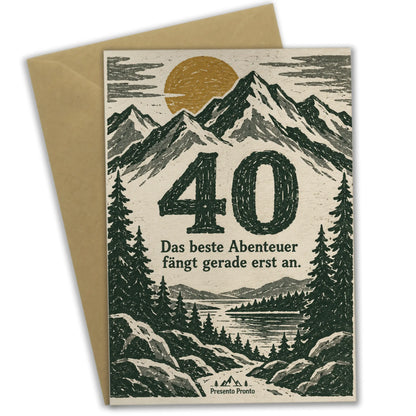 Inspirierende Geburtstagskarte zum 40. für Männer mit Berglandschaft|p:2014268|h:f1a07d11a1d8b45230ad30406c35d2aa