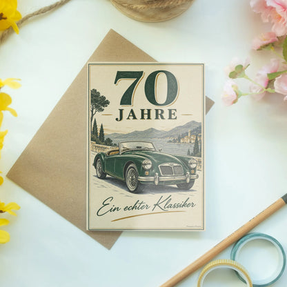 Elegante Geburtstagskarte zum 70. für Männer mit Oldtimer|p:2014272|h:a20f28e4f4b245cd81f108bd51b67ae5