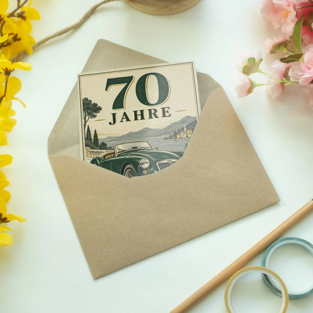 Elegante Geburtstagskarte zum 70. für Männer mit Oldtimer|p:2014272|h:26155d2d93a863417250979898150b3a
