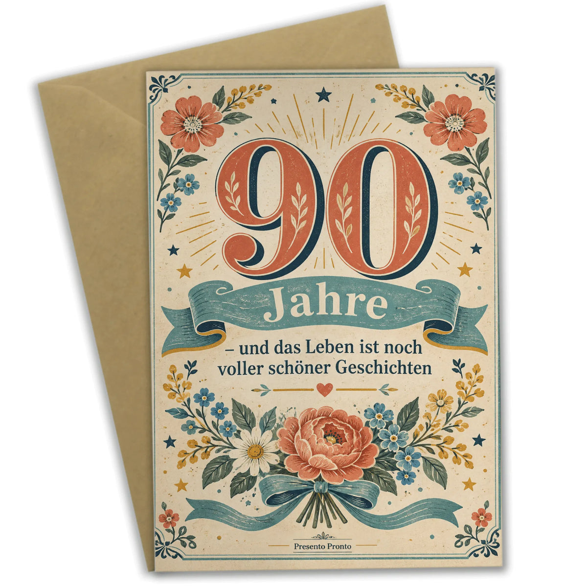 Nostalgische Geburtstagskarte zum 90. Geburtstag für Frauen mit großer 90|p:2014273|h:a416b0aaad3ce180b7dea82dff081fc0