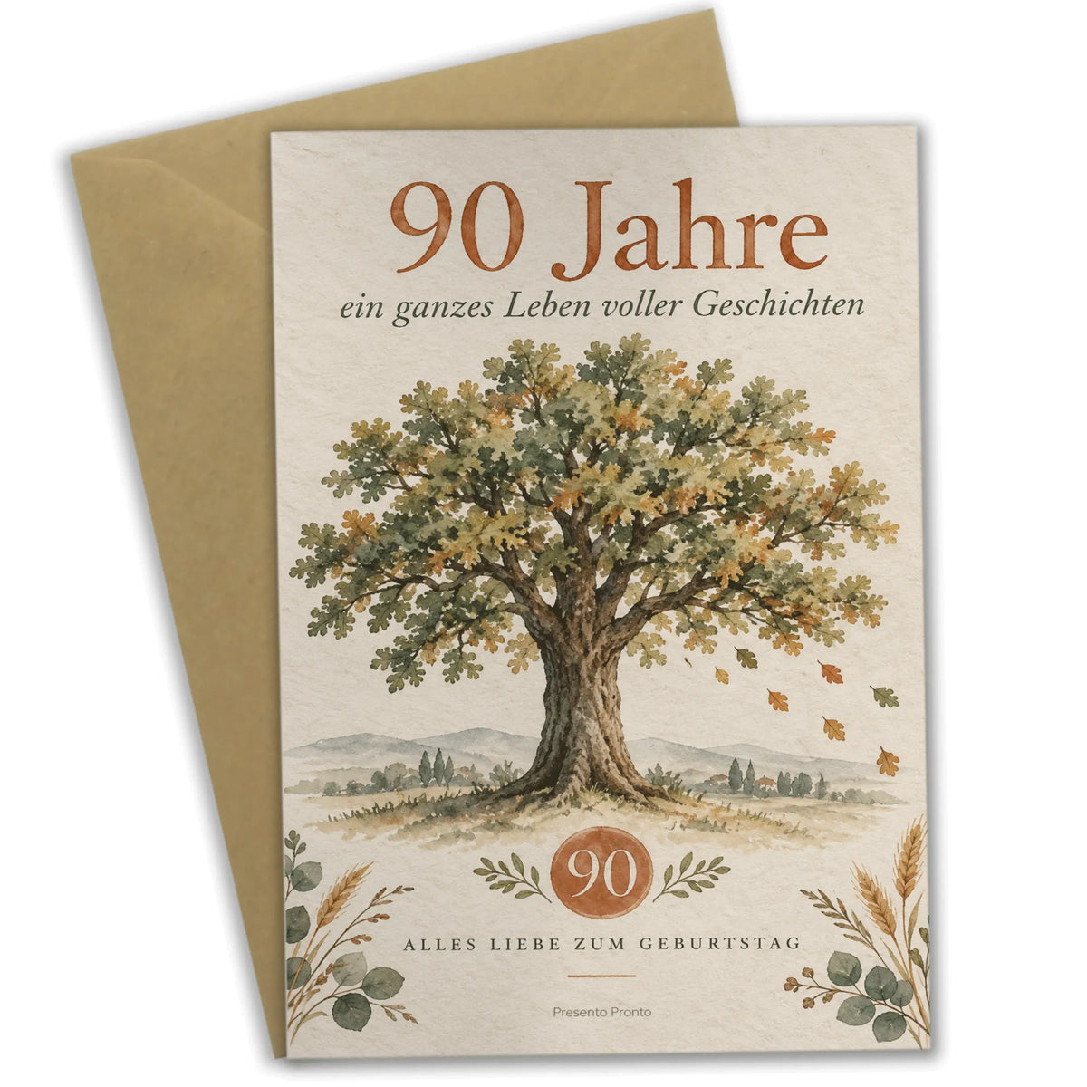 Würdevolle Geburtstagskarte zum 90. für Männer mit Eiche|p:2014275|h:13c31a7e59bd4b60489a088b9db8a24a