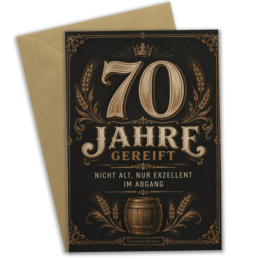 Lustige Geburtstagskarte zum 70 für Männer mit Whiskeyflasche|p:2014277|h:0087916d1d9d22035f7e398f466ed74a
