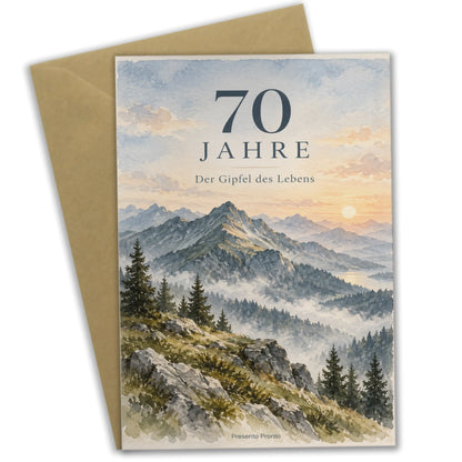 Würdevolle Geburtstagskarte zum 70. für Männer mit Berglandschaft|p:2014279|h:f0208f87dedf009258969fc3ad968864