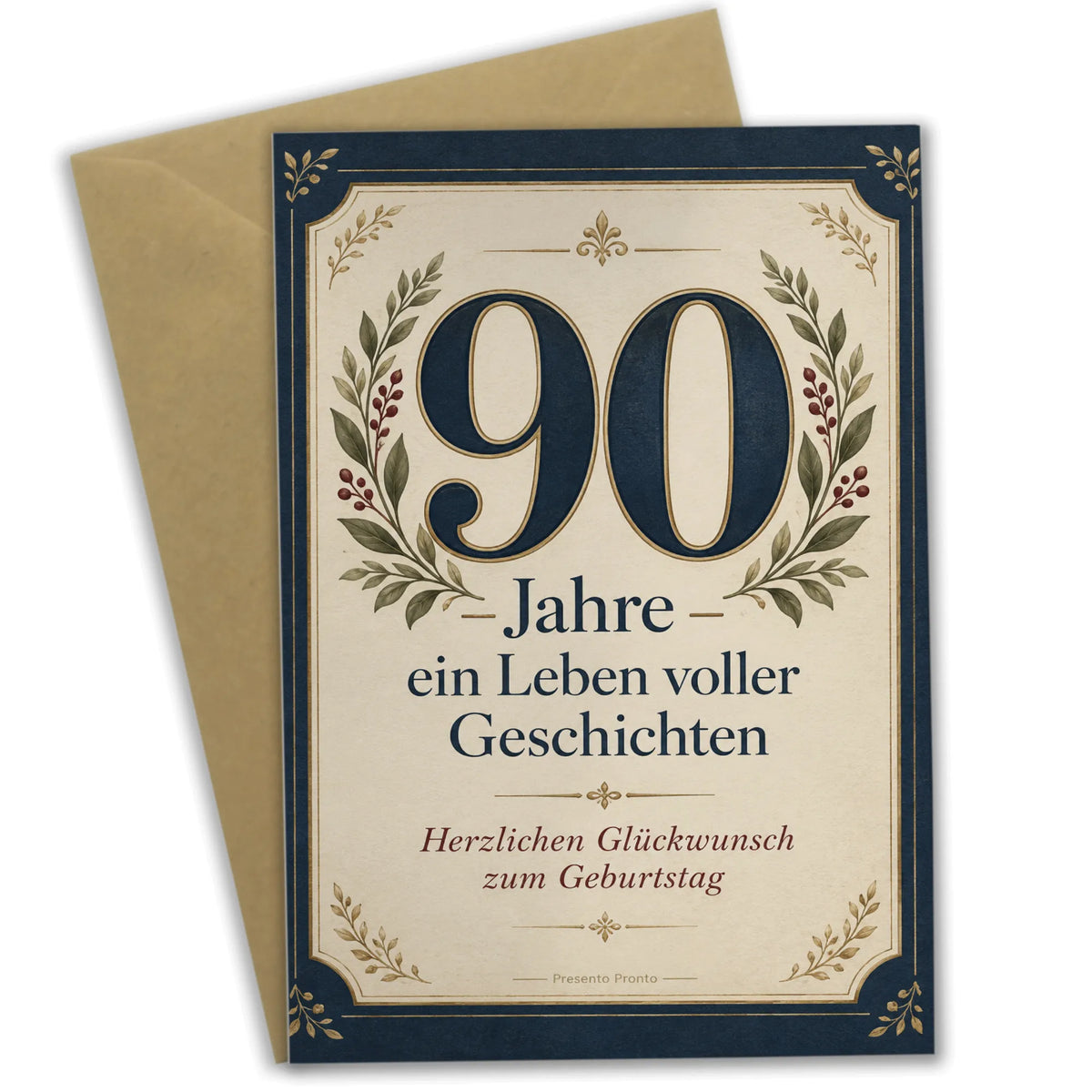 Elegante Geburtstagskarte zum 90. Geburtstag für Männer mit großer 90|p:2014285|h:e8c1217cce9056b484c3f1299a5d9d1c