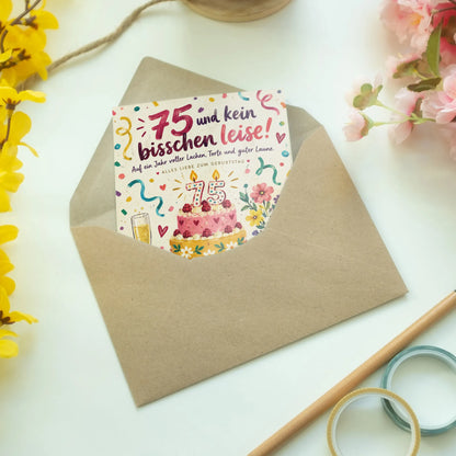 Lustige Geburtstagskarte zum 75. Geburtstag mit Torte|p:2014287|h:7c378a50ff082f0a31f04ded56943375