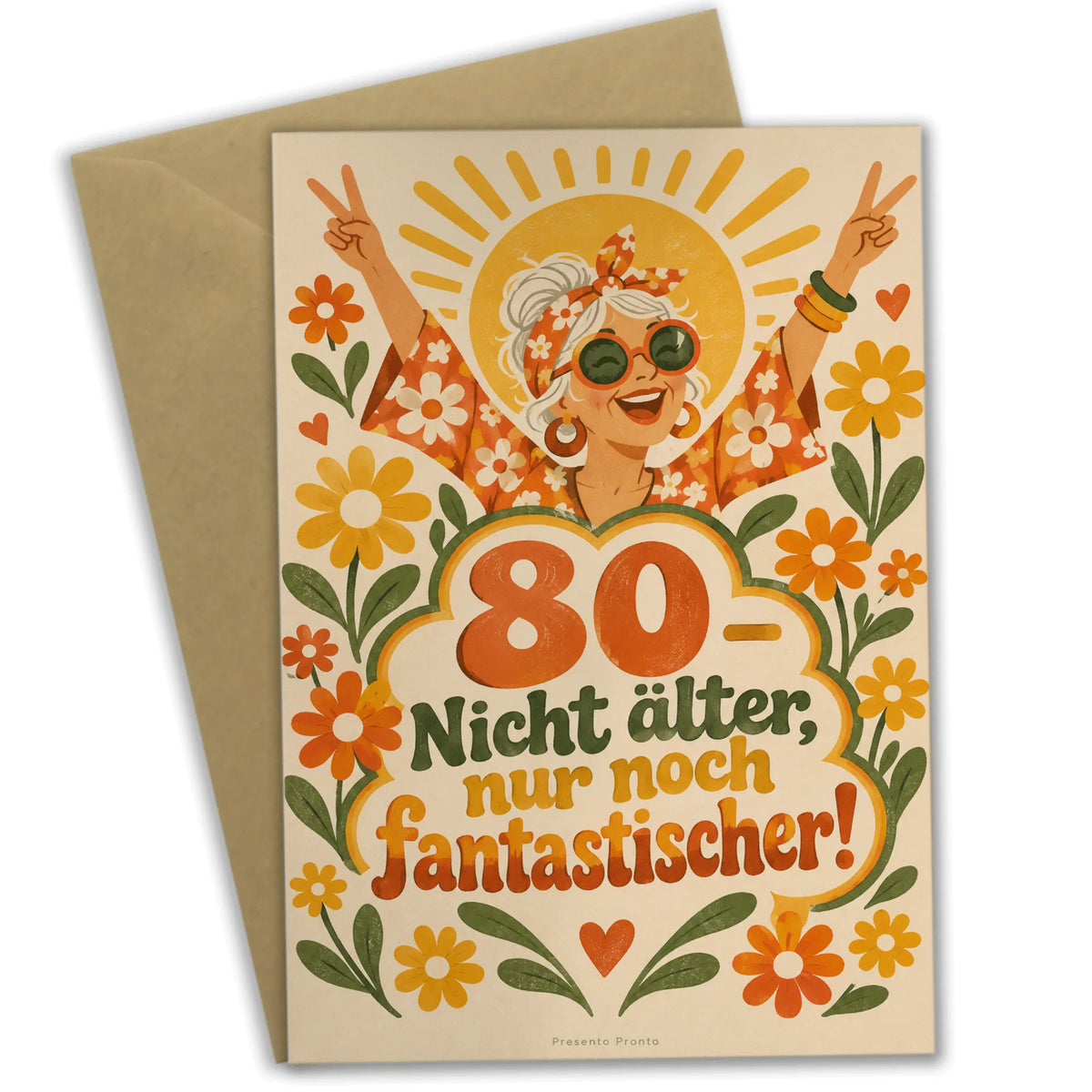 Lustige Geburtstagskarte zum 80. Geburtstag für Frauen mit Gänseblümchen|p:2014291|h:9340250d75f1916f14a734ffe864c8a4