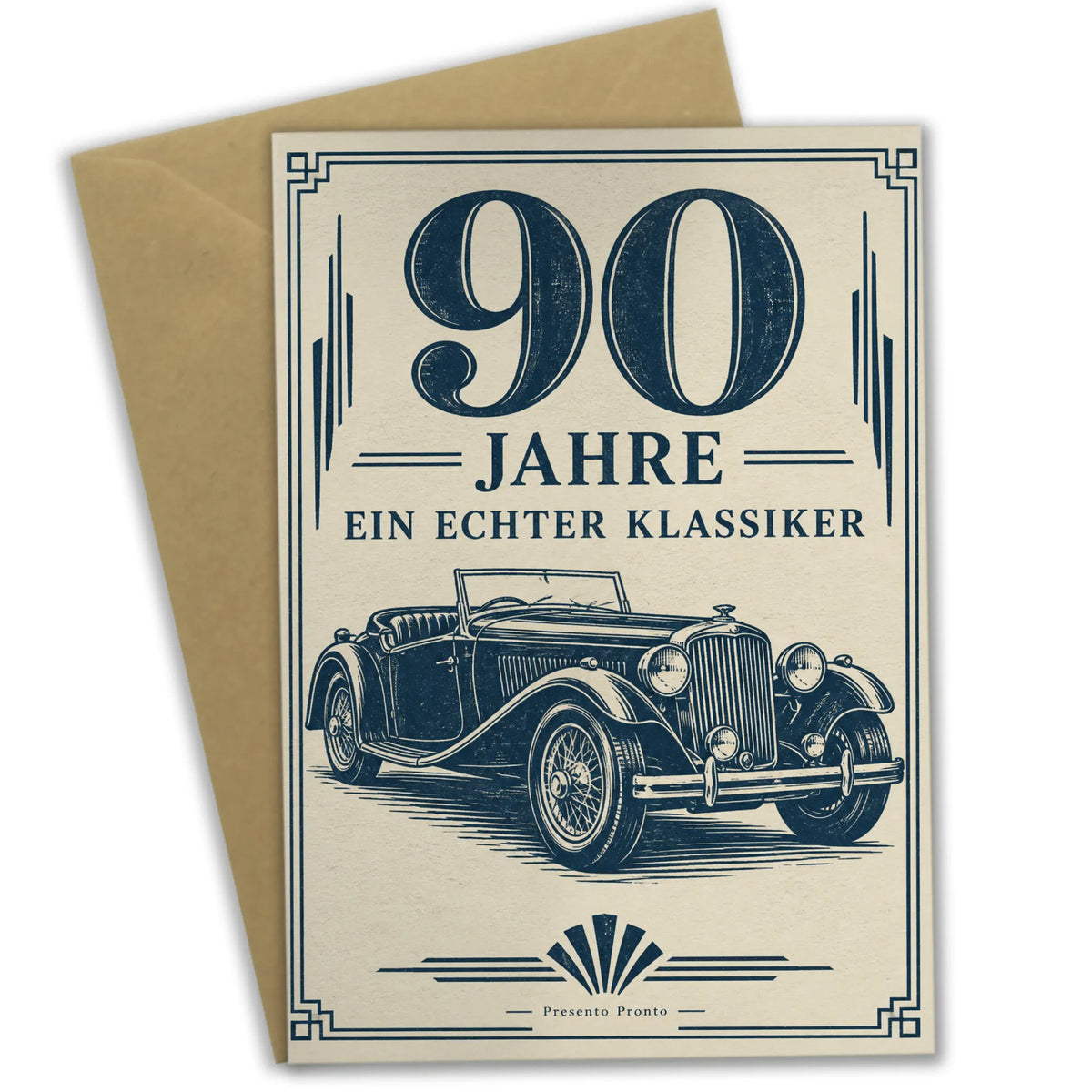 Elegante Geburtstagskarte zum 90. für Männer mit Roadster|p:2014295|h:42dcc08e81be127dc665d3d7d76957a2