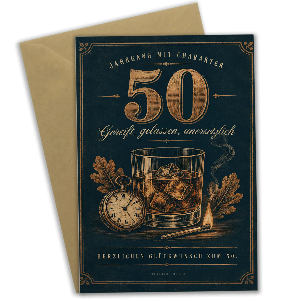 Elegante Geburtstagskarte zum 50. für Männer mit Whiskyglas|p:2014299|h:258bc94022212cf540483b882cd6d366