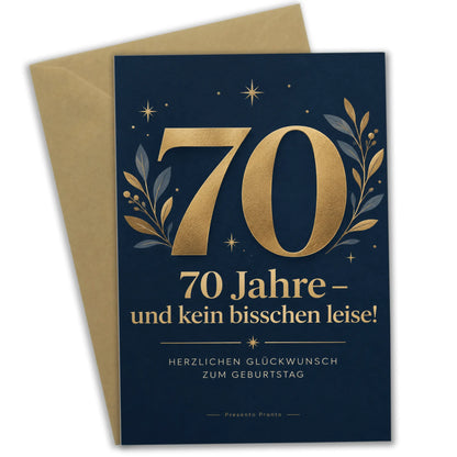 Lustige Geburtstagskarte zum 70. Geburtstag für Männer mit goldener 70|p:2014301|h:90374e61b49f56dd83e3ab991867b8ac