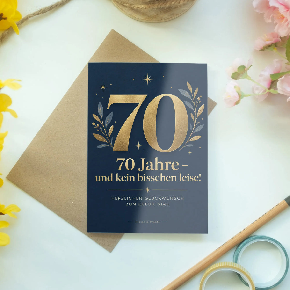 Lustige Geburtstagskarte zum 70. Geburtstag für Männer mit goldener 70|p:2014301|h:3afae855824a650a78fe4c2acd3c1f77