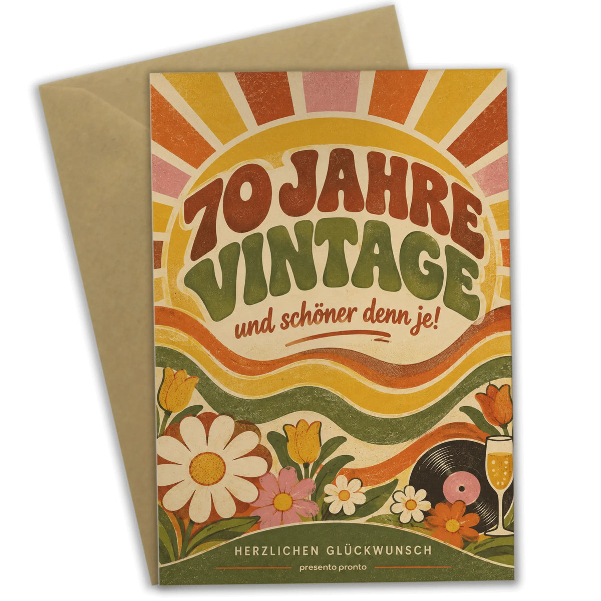 Nostalgische Geburtstagskarte zum 70. Geburtstag für Frauen mit Sonnenbogen|p:2014302|h:ecece0881ae140520ee2e03cacfb0e88