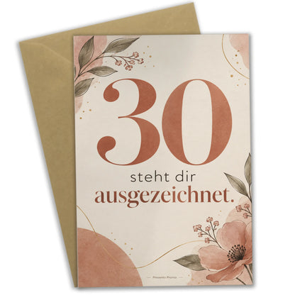 Elegante Geburtstagskarte zum 30 mit großer 30|p:2014303|h:0467f21930eab33c66b56ff0188fabab