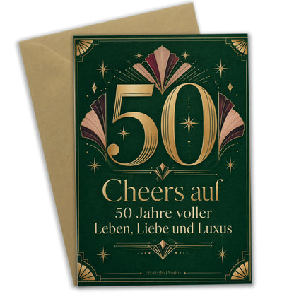 Elegante Geburtstagskarte für Frau zum 50. in Smaragdgrün Gold|p:2014304|h:8cc4ca484f86f748f6b7c9f57254fa1b