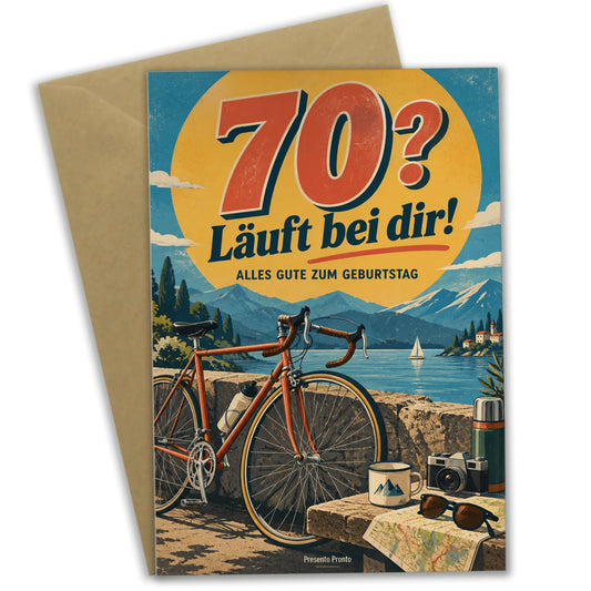 Lustige Geburtstagskarte zum 70. für Männer mit Vintage-Fahrrad|p:2014305|h:e35c6088cc6deb91102eb2f99646618d