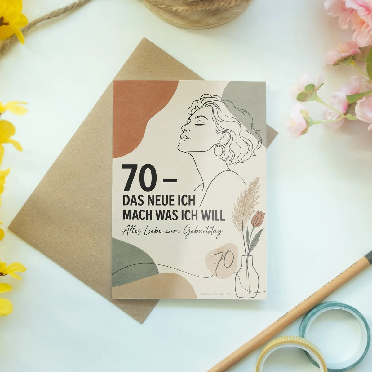 Selbstbewusste Geburtstagskarte zum 70. für Frauen mit Frauengesicht|p:2014306|h:e1a04e07006069df5a47f7bcded6cd70