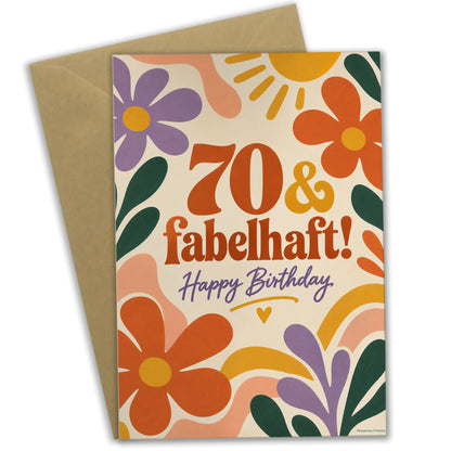 Fröhliche Geburtstagskarte zum 70. für Frauen mit Retroblumen|p:2014314|h:cd698ae5d180aba3ef0e3cf75314dc30