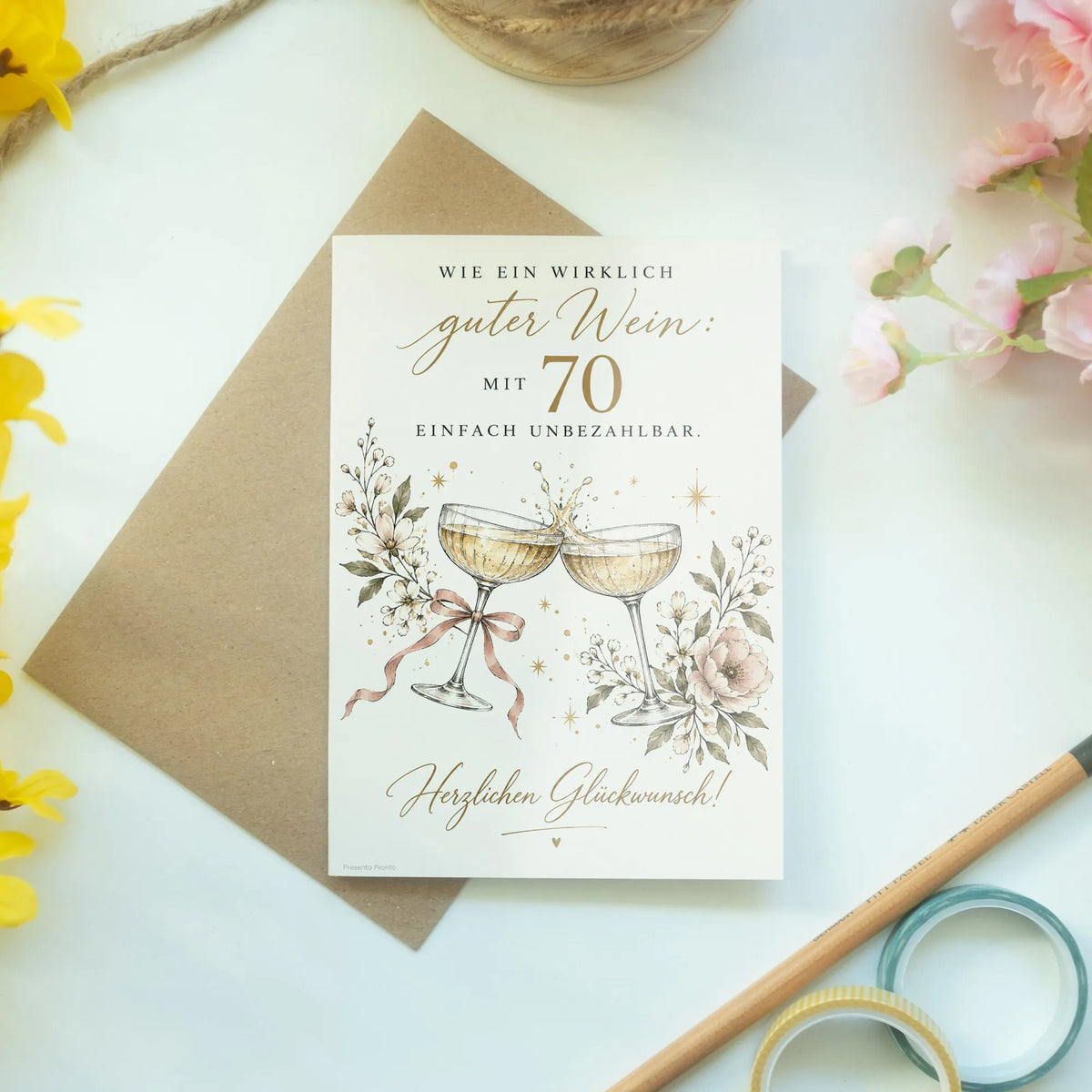 Elegante Geburtstagskarte zum 70. Geburtstag für Frauen mit Champagner|p:2014316|h:48e0510369eb1a6905f03f944a2d1341