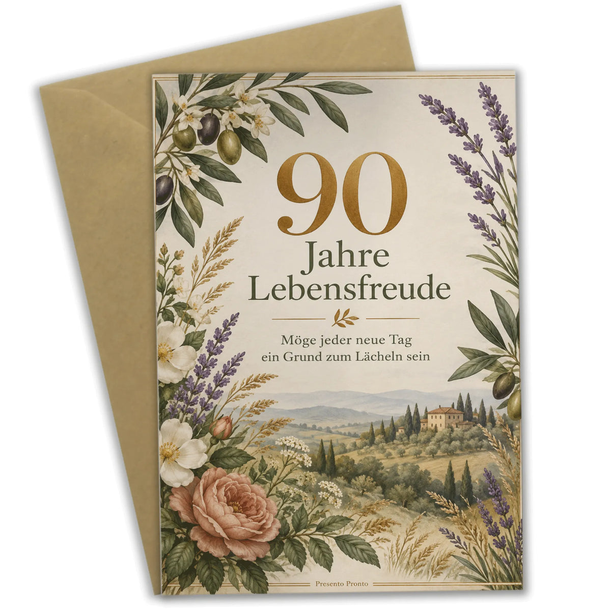 Herzliche Geburtstagskarte für Frauen zum 90. Geburtstag mit Lavendel|p:2014319|h:90563f2d0d0f1e7921419f38aafb7a43