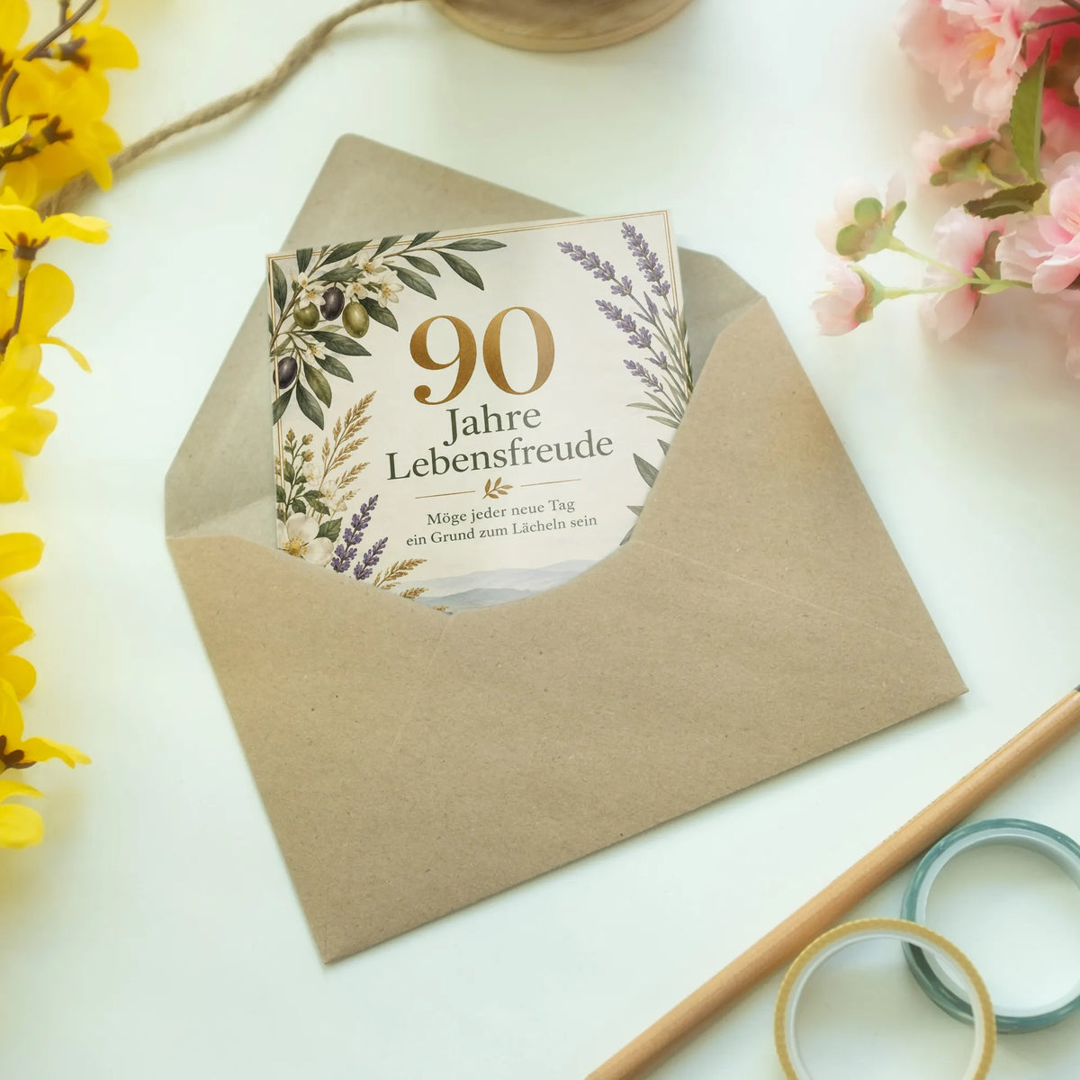 Herzliche Geburtstagskarte für Frauen zum 90. Geburtstag mit Lavendel|p:2014319|h:b6d7b0908184ec84e88557550ef3cee6