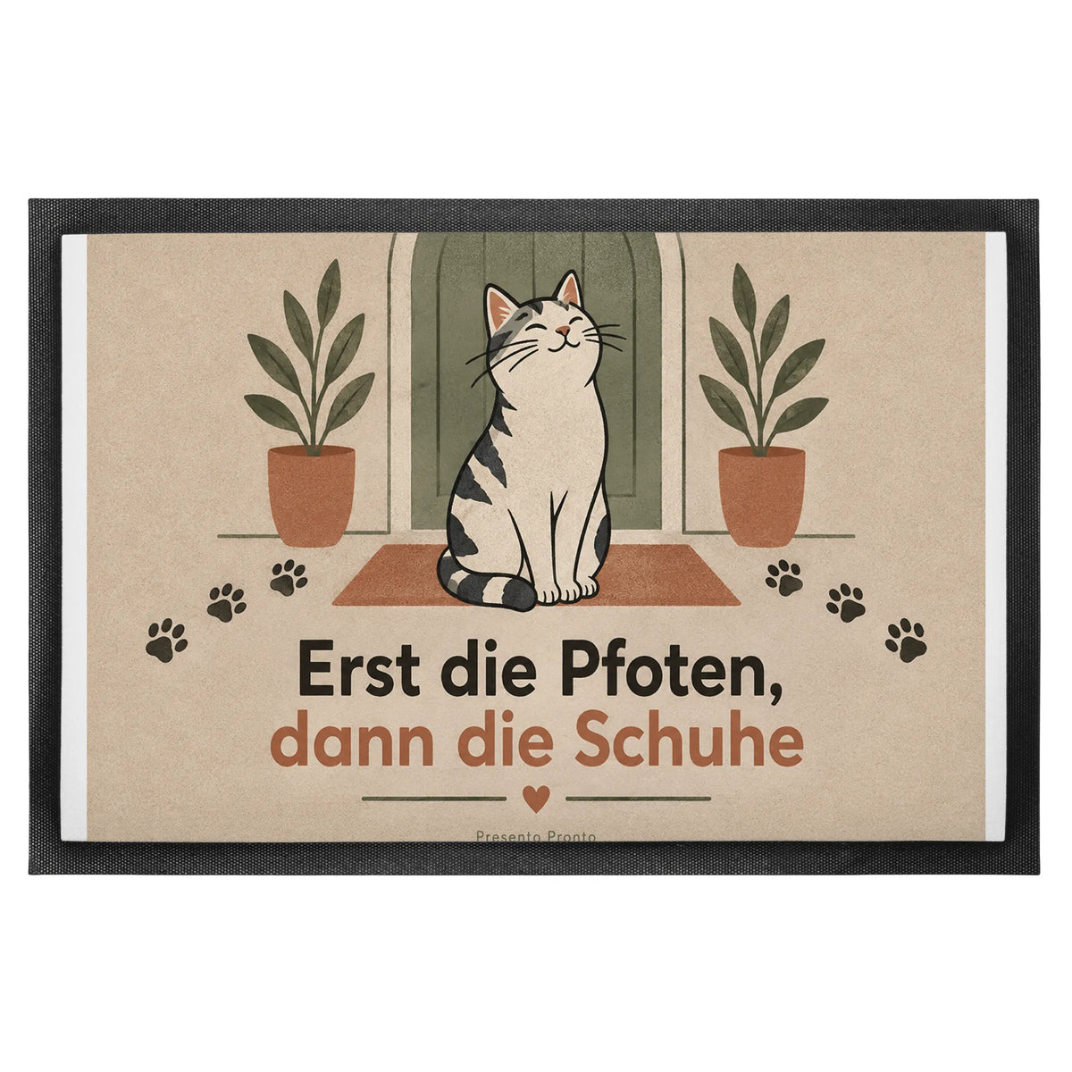 Lustige Fussmatte für Katzenfreunde mit Pfotenabdruck|p:2014323|h:57bba4b9a2ebc4604ef4d40d0709396f