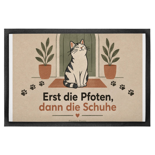 Lustige Fussmatte für Katzenfreunde mit Pfotenabdruck|p:2014323|h:57bba4b9a2ebc4604ef4d40d0709396f
