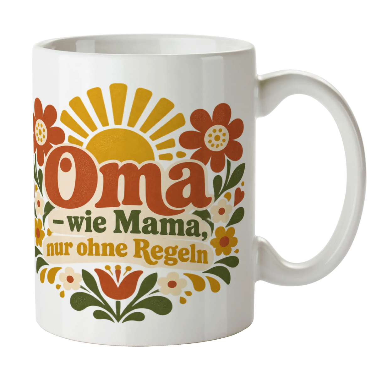 Lustige Tasse für Oma mit Blumen und Sonne|p:2014345|h:66ef247e85bd3068e5495f5b9f00bcec