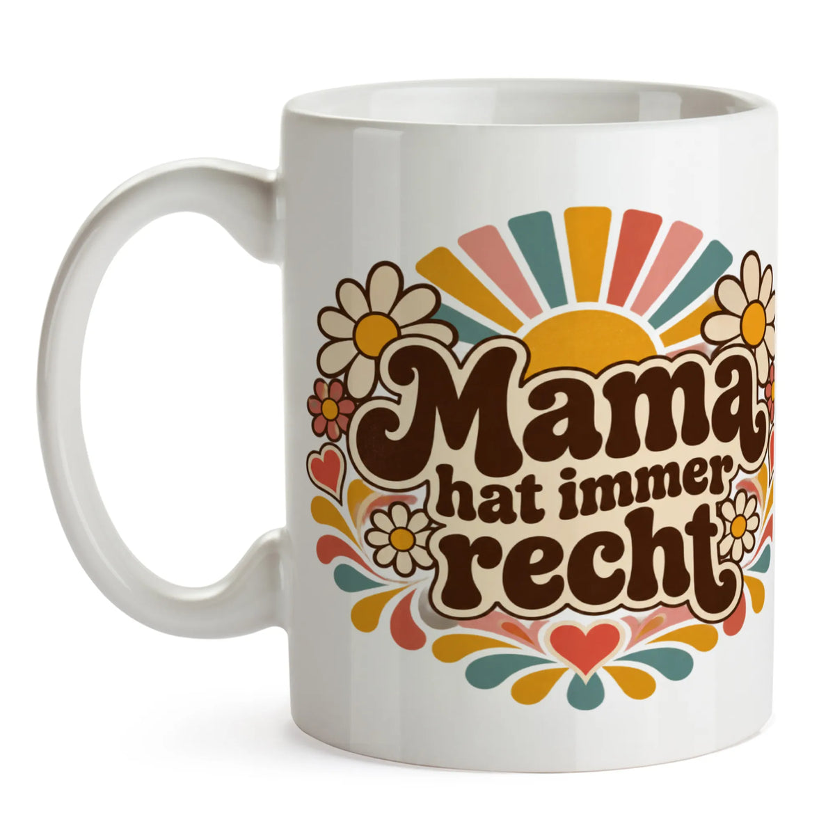 Lustige Tasse für Mama mit Sonnenstrahlen und Gänseblümchen|p:2014346|h:ec929061d92d1b8445b6b5d724dec4e0