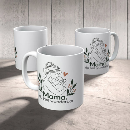 Liebevolle Tasse für Mama mit Umarmung und Herz|p:2014348|h:3b67f565ad14aab1709940ef82219fdf
